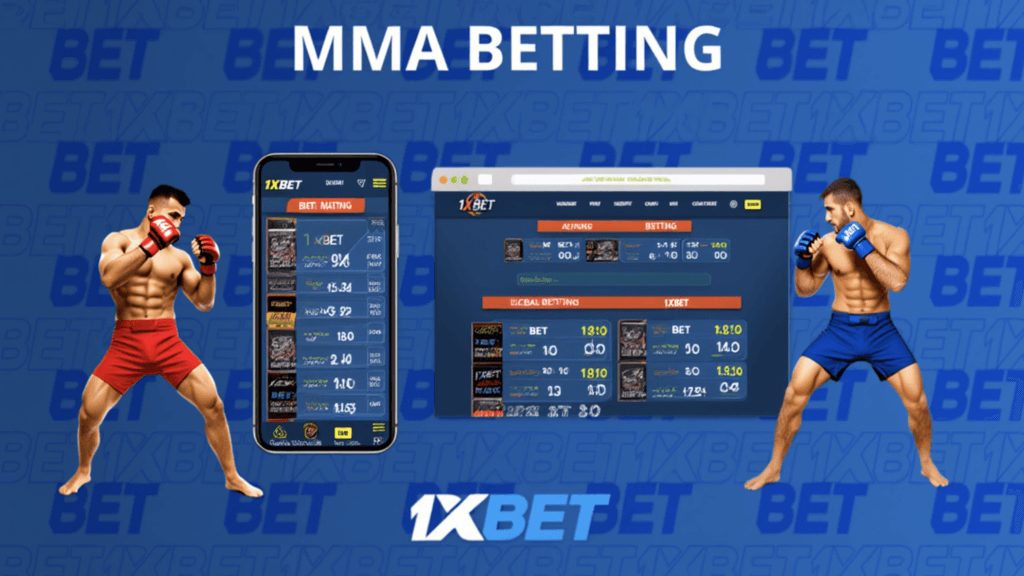 1xBet boxing ring bell and gloves representing official fight start and bet settlement.