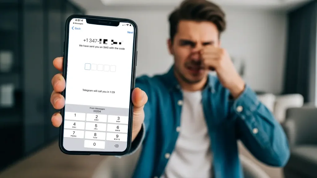 Screenshot of 1xBet OTP request screen with the 