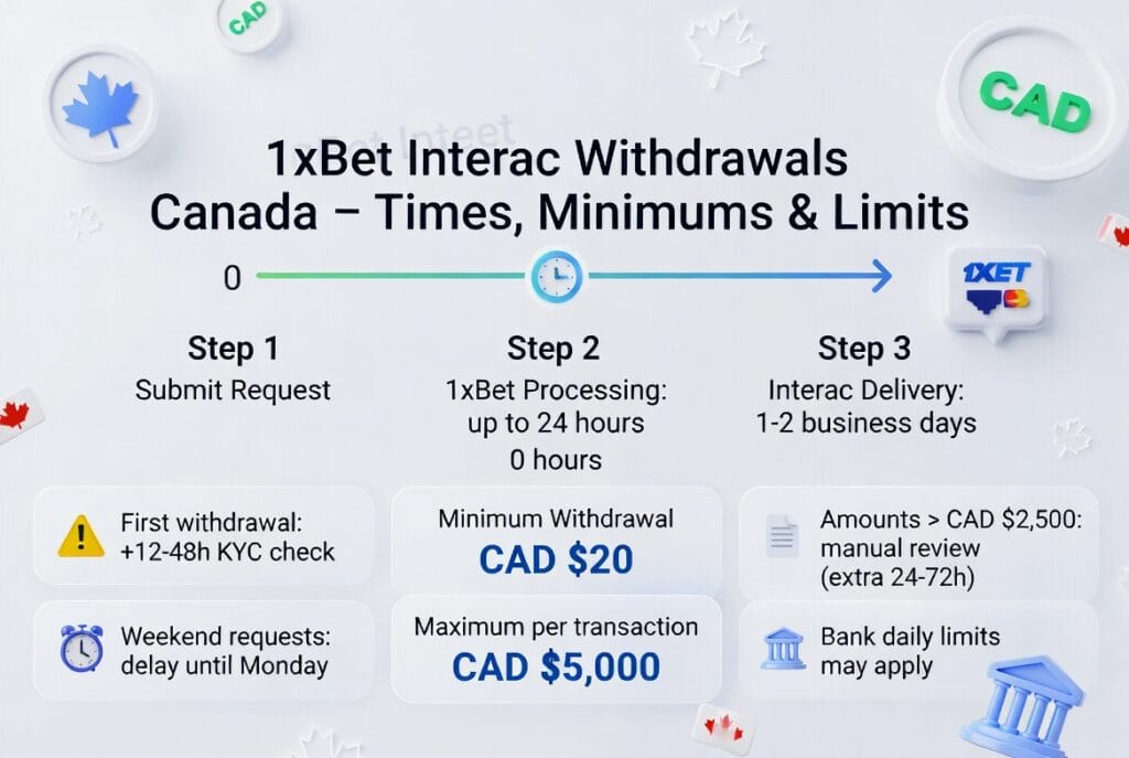 1xBet Interac e-Transfer Canada: Minimum Amounts, Processing Times & Troubleshooting 