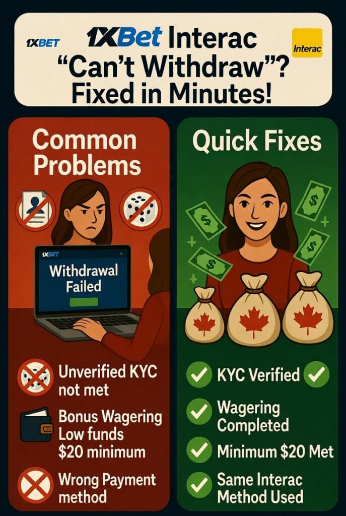 Why Is My 1xBet Withdrawal Not Working in Canada? (Complete Interac Fix Guide)