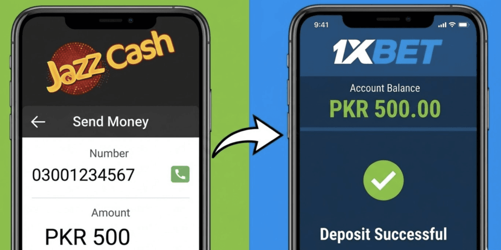 How to Deposit PKR on 1xBet Pakistan via JazzCash & EasyPaisa