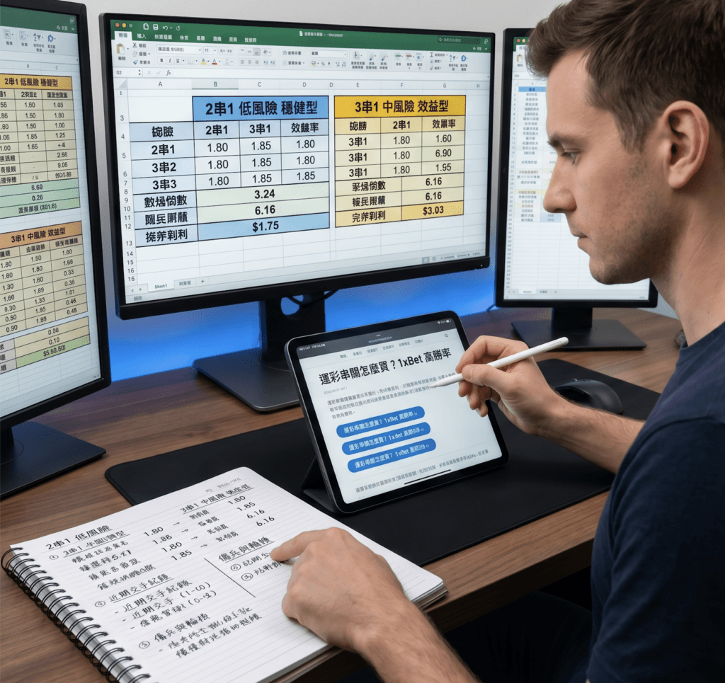 運彩串關怎麼買？1xBet 2串1組合配置與高勝率實戰教學