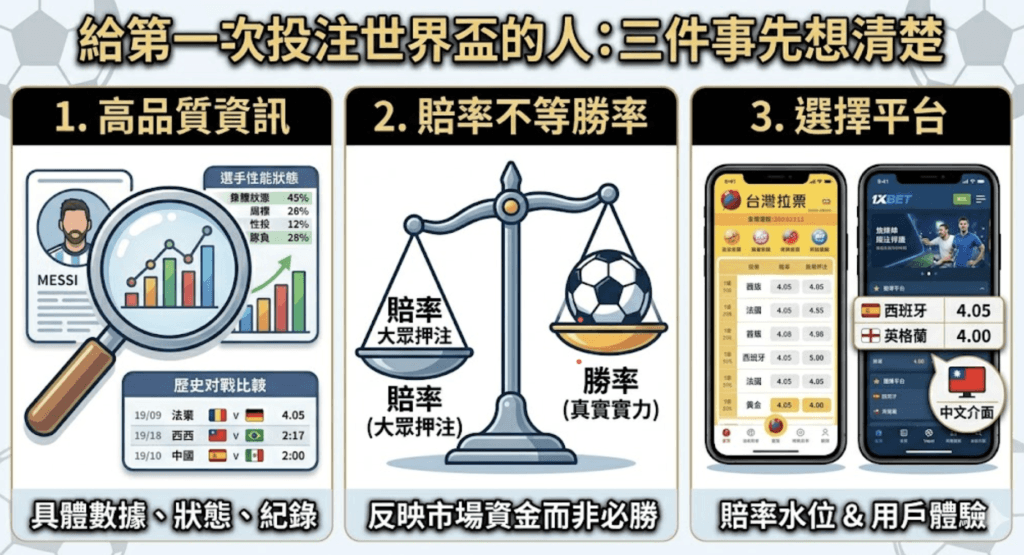 2026世界盃攻略：賽程表、賠率分析、投注平台完整指南