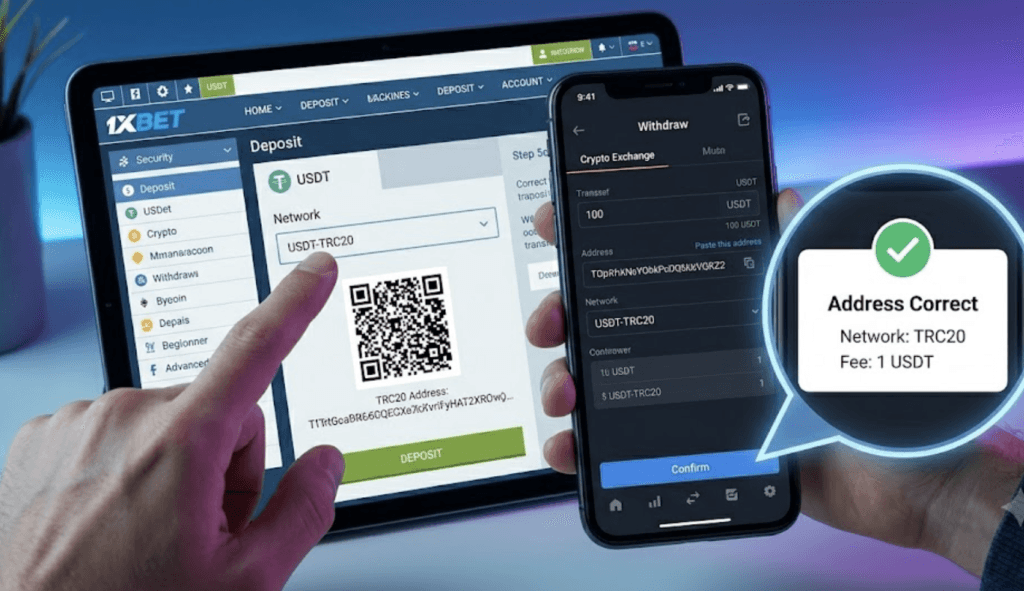 1xBet-TRC20入金怎麼做？USDT新手避坑指南