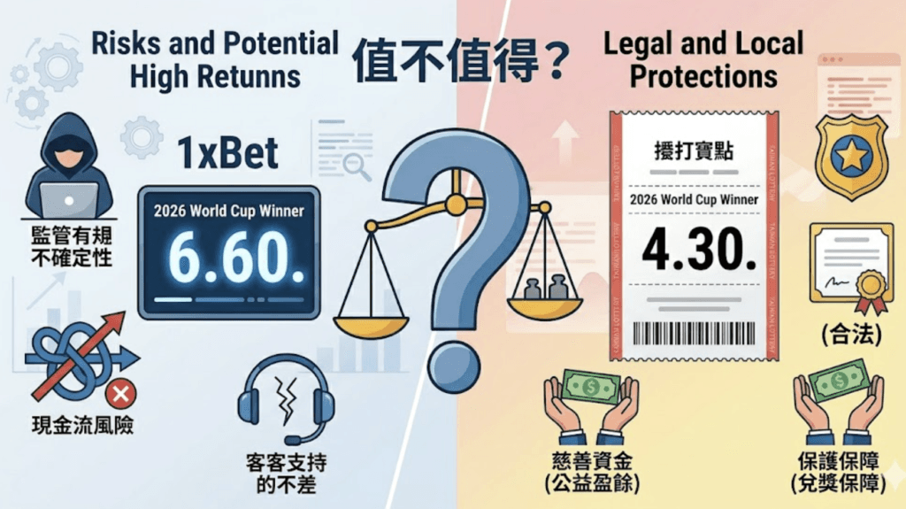 1xBet-vs-台灣運彩：世界盃冠軍盤賠率真實比較