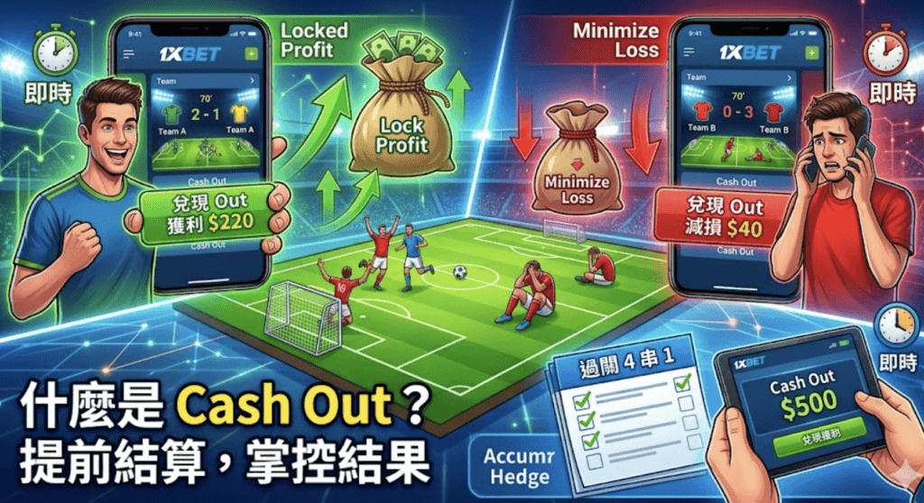 1xBet-提前兌現怎麼用？Cash-Out-時機判斷與保本策略全解析