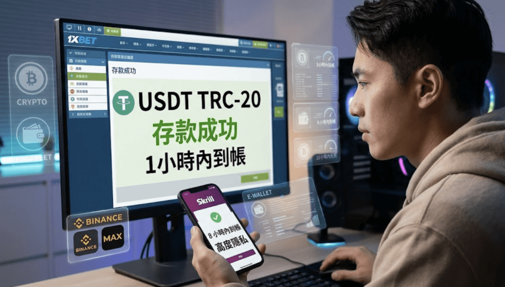 1xBet 儲值幾分鐘到帳?信用卡、ATM、加密貨幣到帳速度比較 2 1xBet 台灣入金教學:銀行轉帳多久到帳、加密貨幣最快幾分鐘?