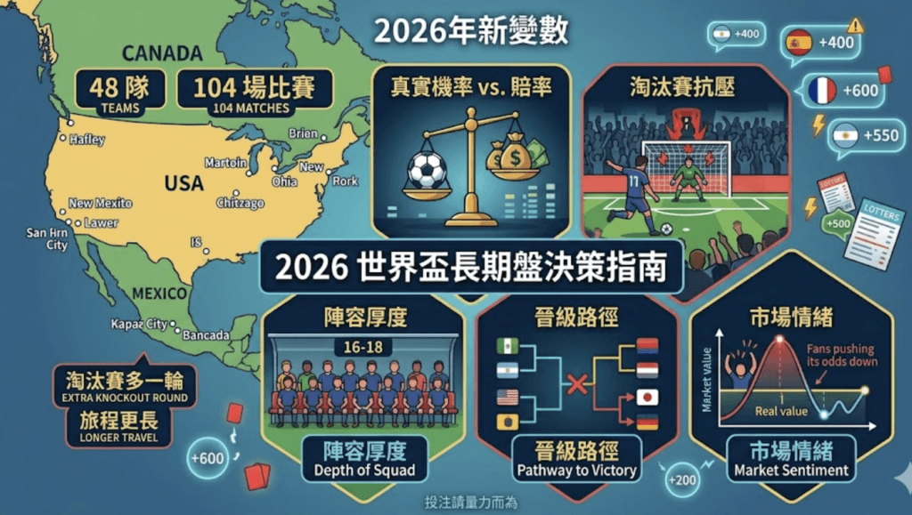 世界盃冠軍長期盤值得買嗎?歷屆賠率與黑馬分析 3 2026世界盃冠軍賠率怎麼看?長期盤投注價值與熱門隊分析